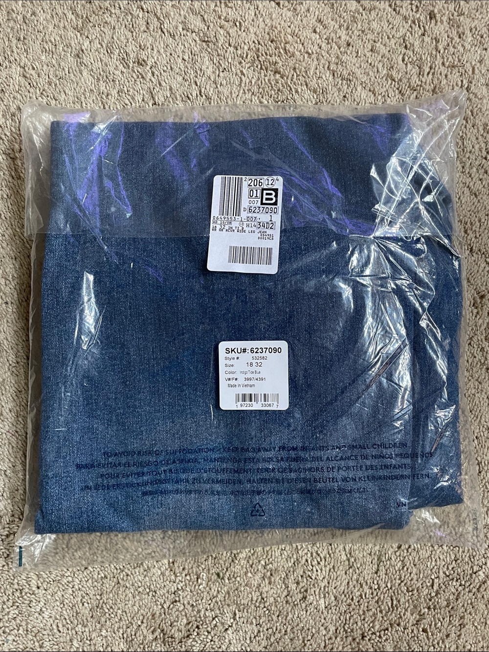 Lands' End Women's Wide Leg Jeans - Dark Blue
